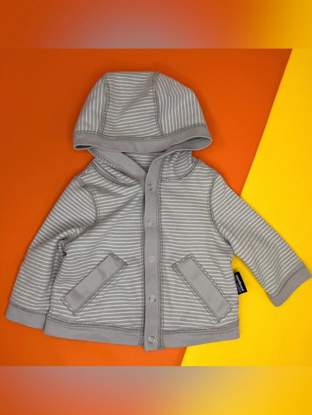 Patagonia Striped Cotton Baby Hoodie Jacket Bundle of Two Newborn & 0-3Months